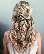 half-up wedding hairstyle